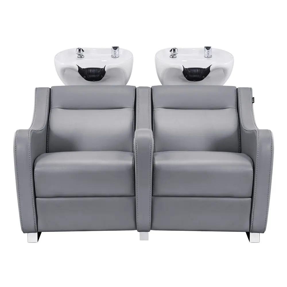 Salon Double Seats Backwash Units with Adjustable Basins - Majestic - DIR Store