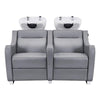 Salon Double Seats Backwash Units with Adjustable Basins - Majestic - DIR Store
