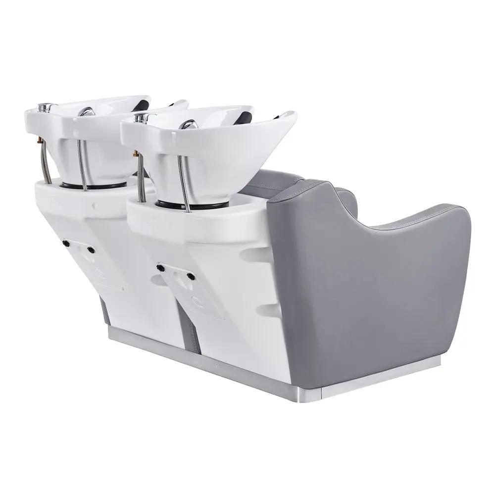 Salon Double Seats Backwash Units with Adjustable Basins - Majestic - DIR Store