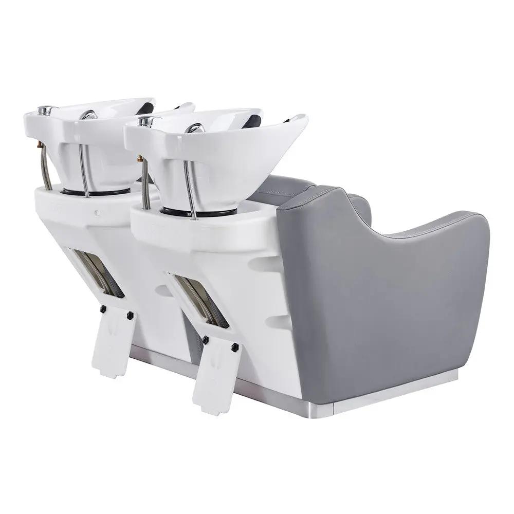 Salon Double Seats Backwash Units with Adjustable Basins - Majestic - DIR Store