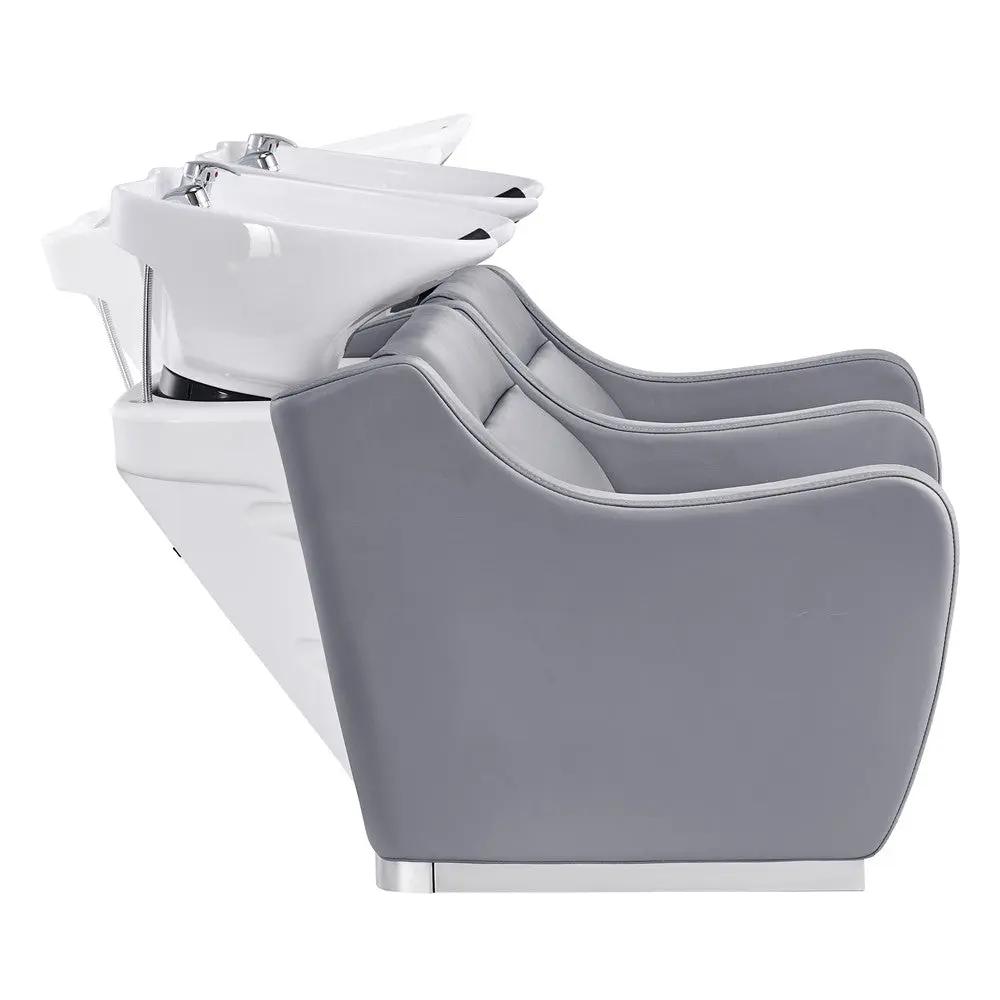 Salon Double Seats Backwash Units with Adjustable Basins - Majestic - DIR Store