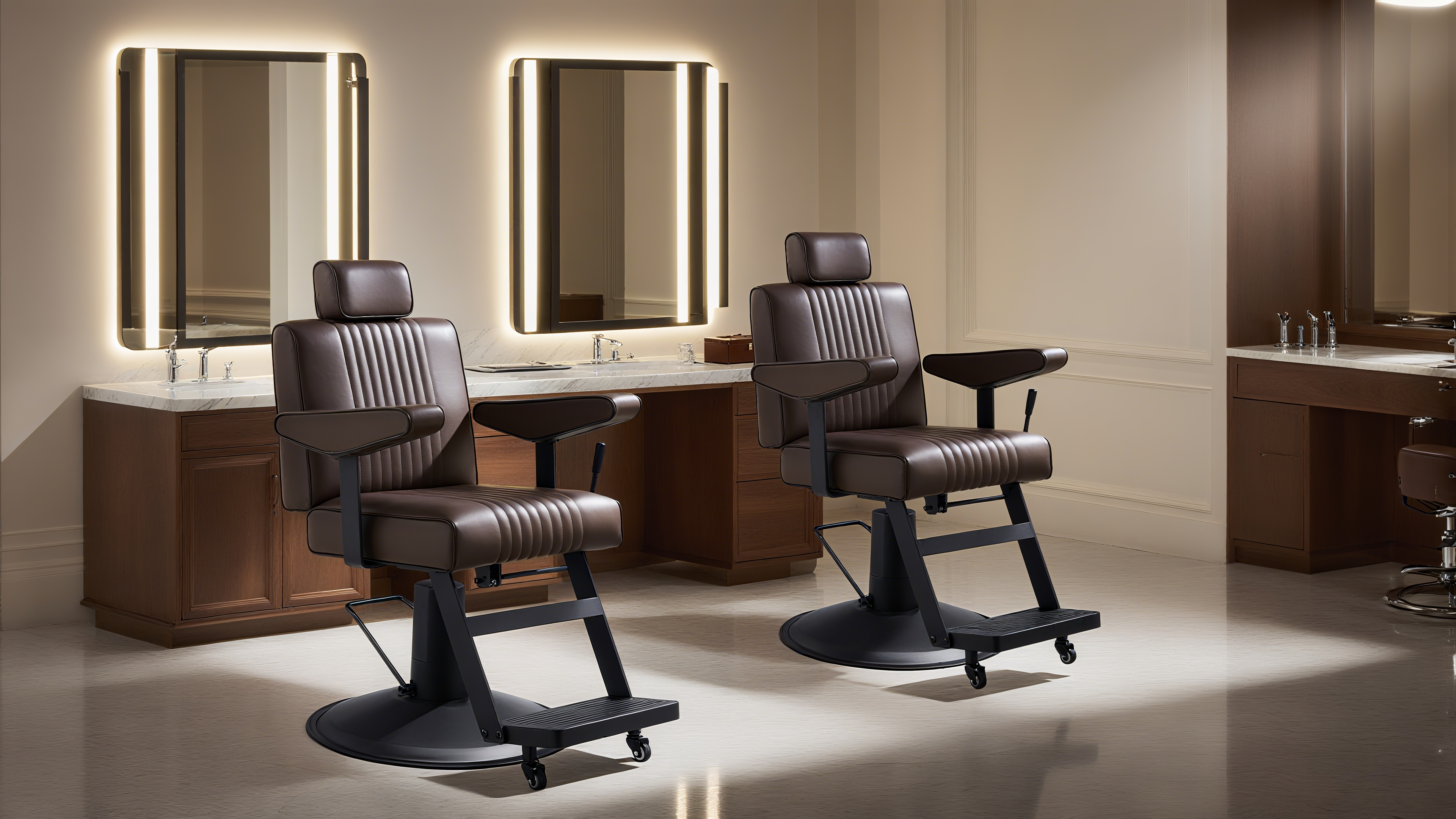 Poltrona da barbiere delicata- detail - DIR Store