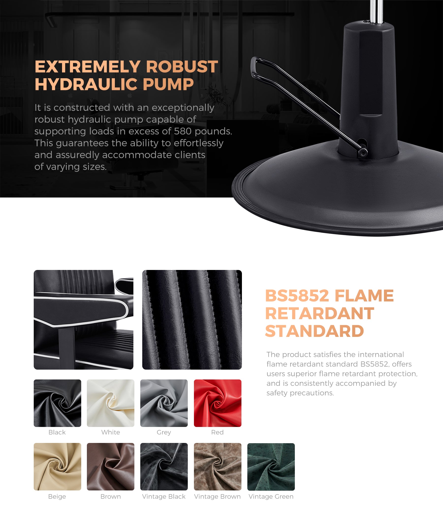 Poltrona da barbiere delicata- detail - DIR Store