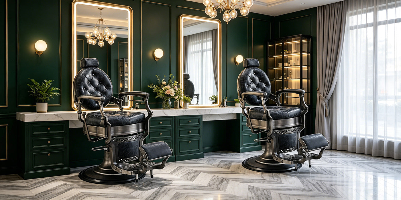 Barber Chair Kaiser - Brushed Frame Antique edition- detail - DIR Store