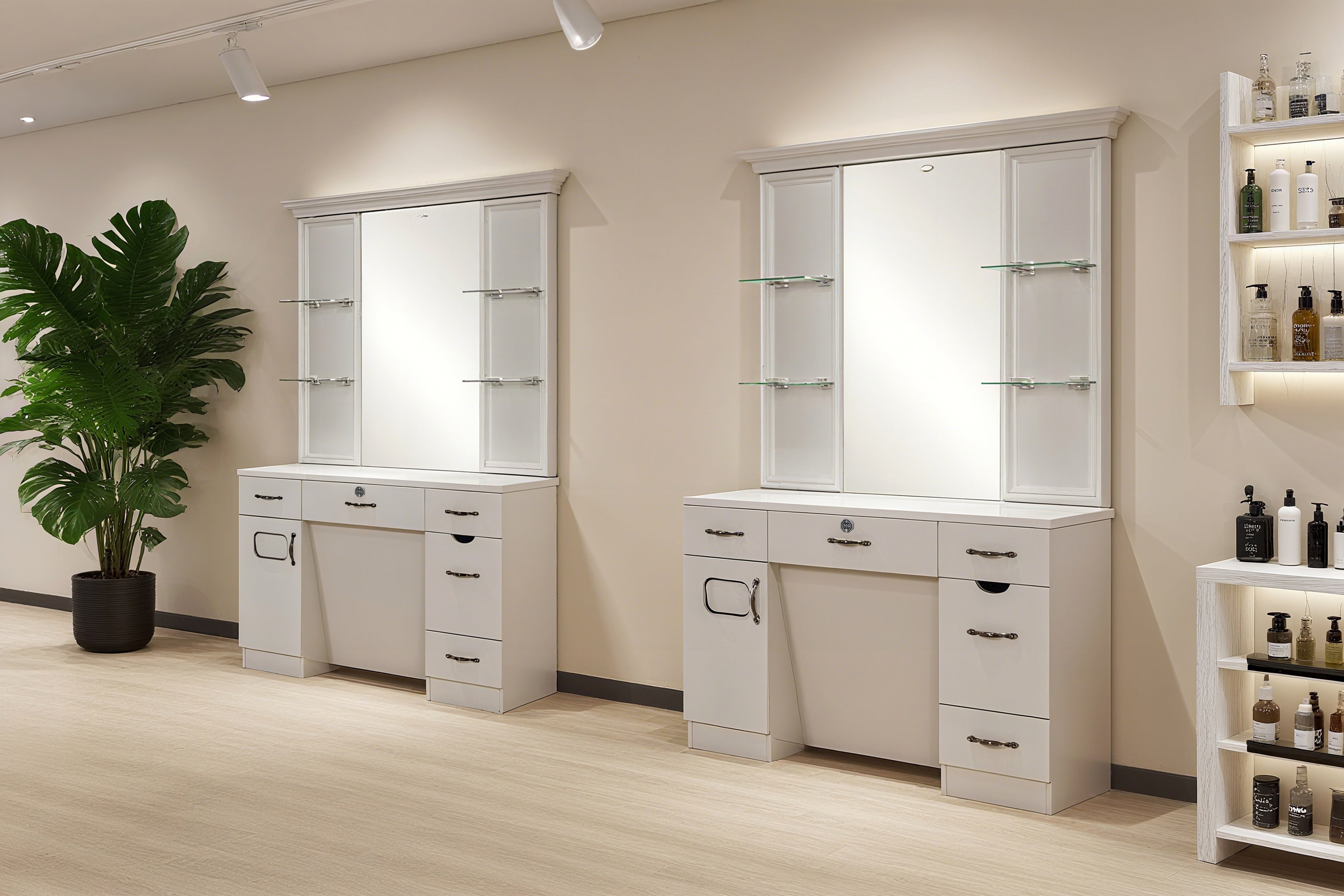 Stazione da barbiere con specchio da barbiere - Unità da barbiere Champion II- detail - DIR Store