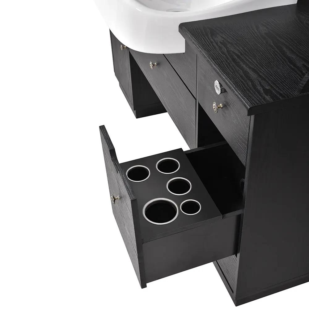 Barber Station with Frontwash Sink & LED Barber Mirror - Mohegan II Barber Unit - DIR Store