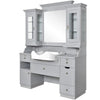Barber Station with Frontwash Sink & LED Barber Mirror - Mohegan II Barber Unit DIR Store