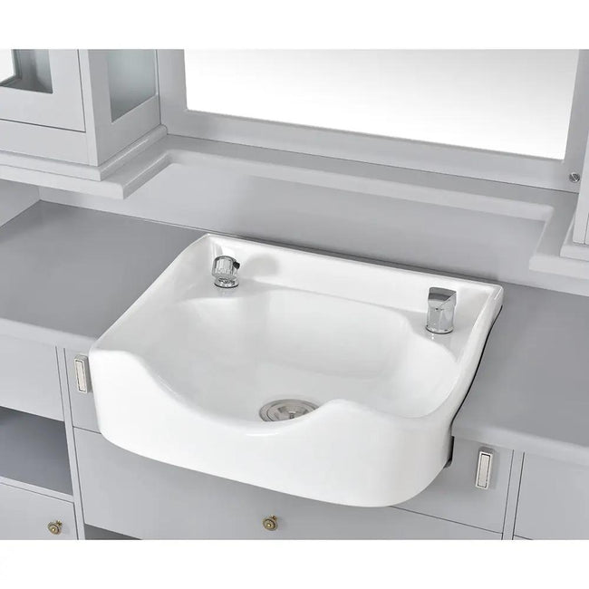 Barber Station with Frontwash Sink & LED Barber Mirror - Mohegan II Barber Unit DIR Store