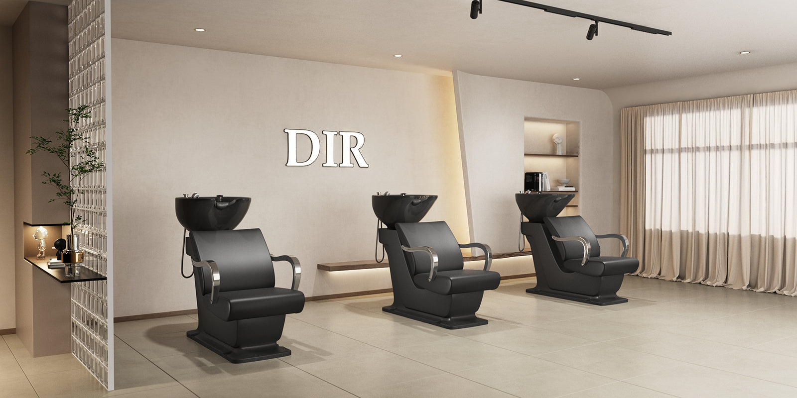 Beauty Salon Backwash Unit with Adjustable Basin & Adjustable Seat - Beckman- detail - DIR Store