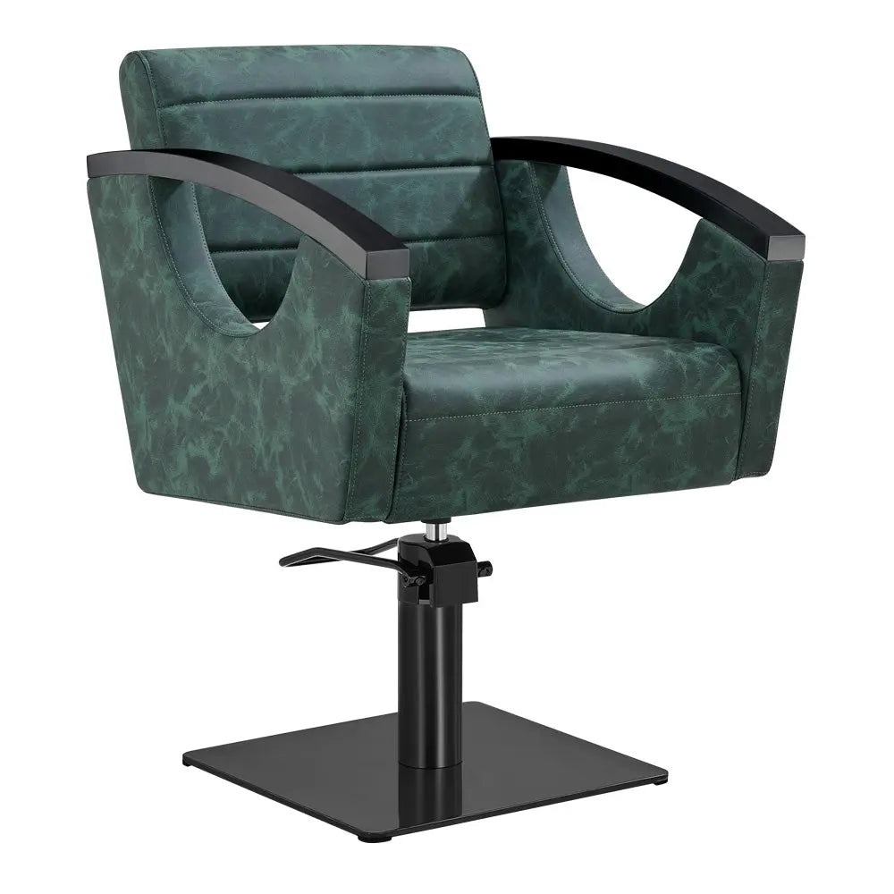 Salon Chair with Titanium Black Stainless Steel Arms - Bello Titanium Black Styling Chair DIR Store