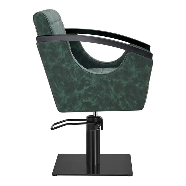 Salon Chair with Titanium Black Stainless Steel Arms - Bello Titanium Black Styling Chair DIR Store