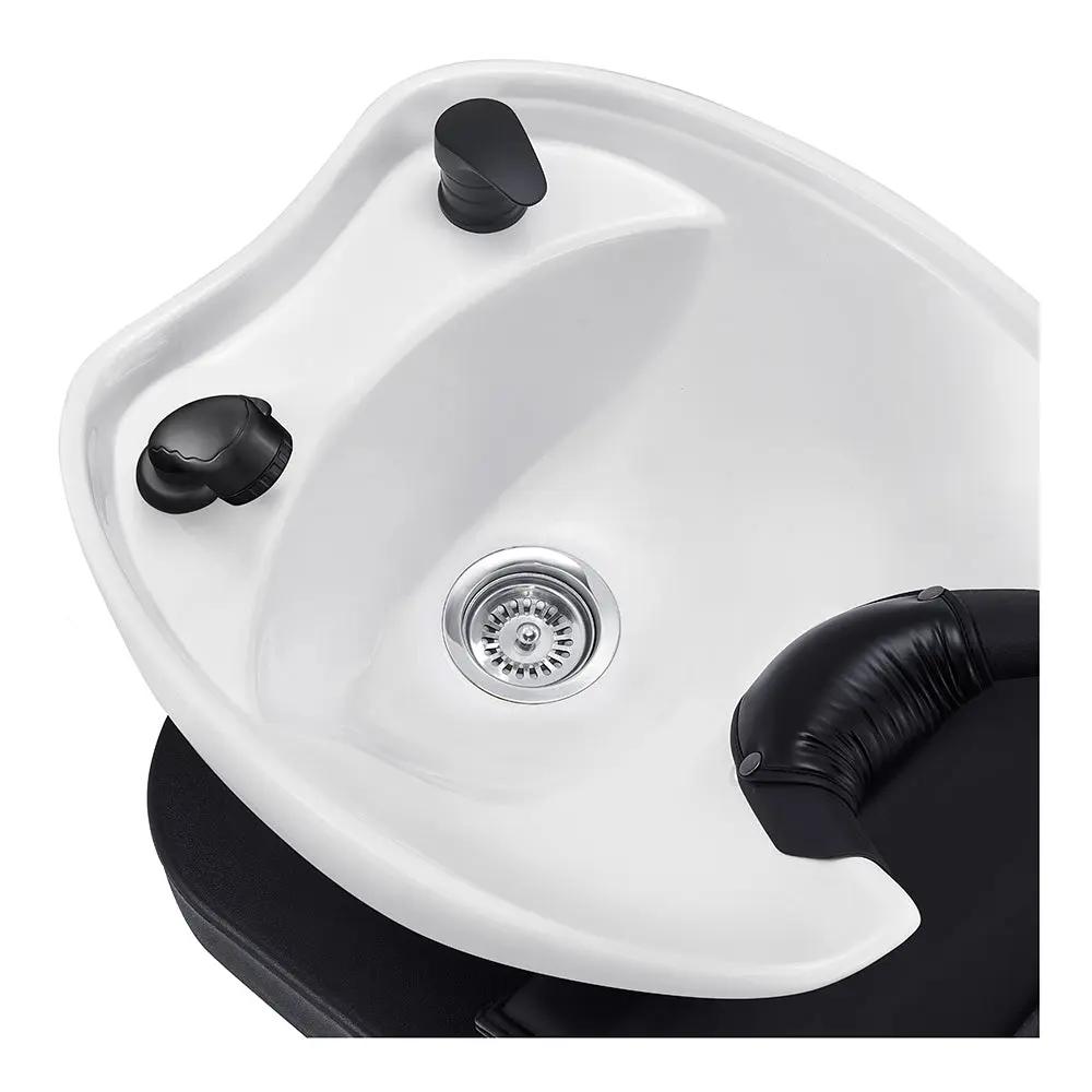 Beauty Salon Electrical Massage Backwash Unit with Adjustable Basin & Seat- Bella Titanium Black - DIR Store