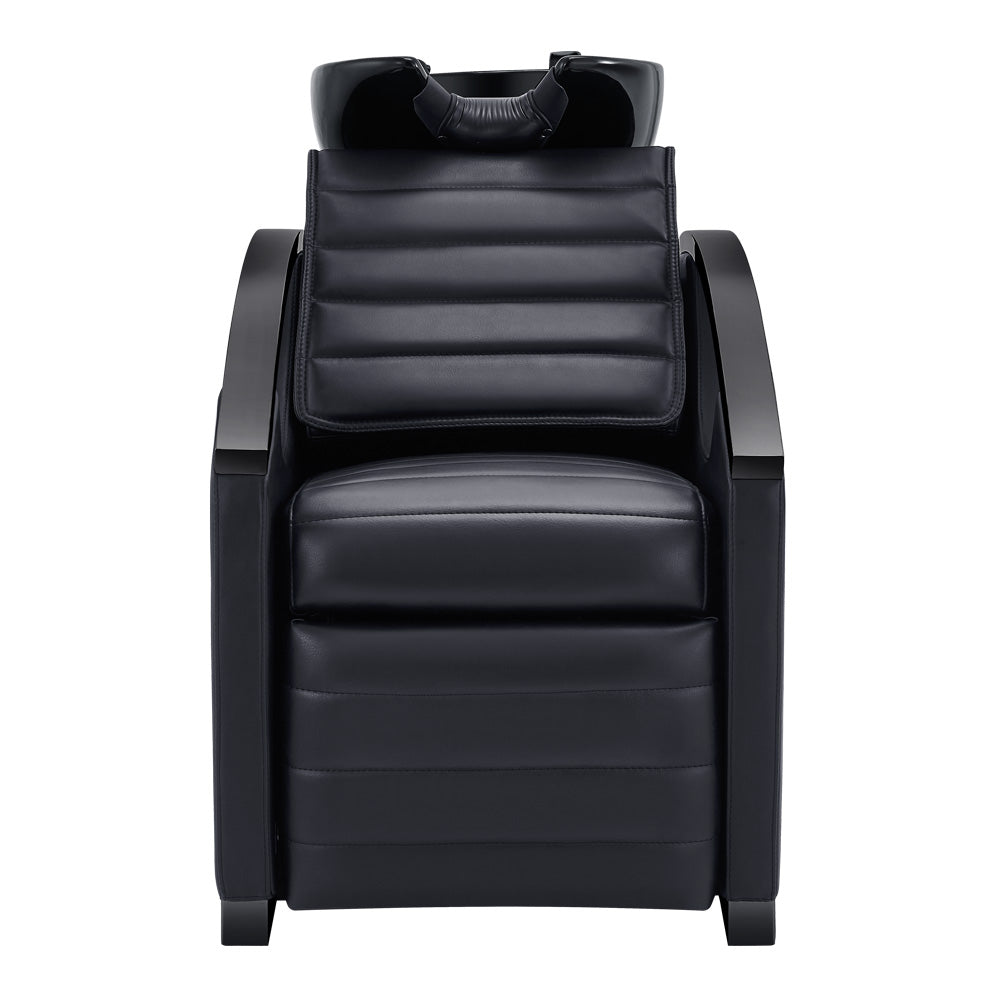 Unità di lavaggio elettrico per massaggi per salone di bellezza con vasca regolabile & Seat- Bella Titanium Black
