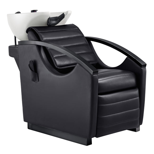 Unità di lavaggio elettrico per massaggi per salone di bellezza con vasca regolabile & Seat- Bella Titanium Black