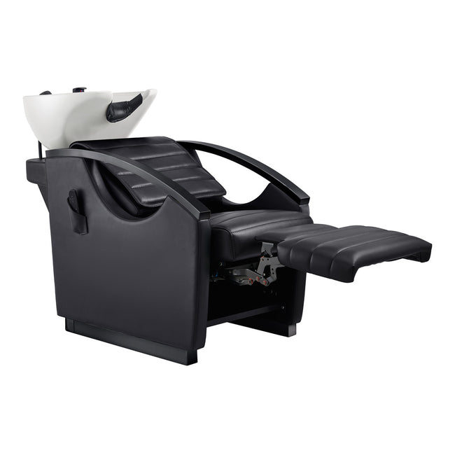 Unità di lavaggio elettrico per massaggi per salone di bellezza con vasca regolabile & Seat- Bella Titanium Black