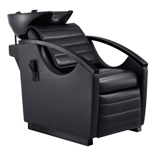 Unità di lavaggio elettrico per massaggi per salone di bellezza con vasca regolabile & Seat- Bella Titanium Black