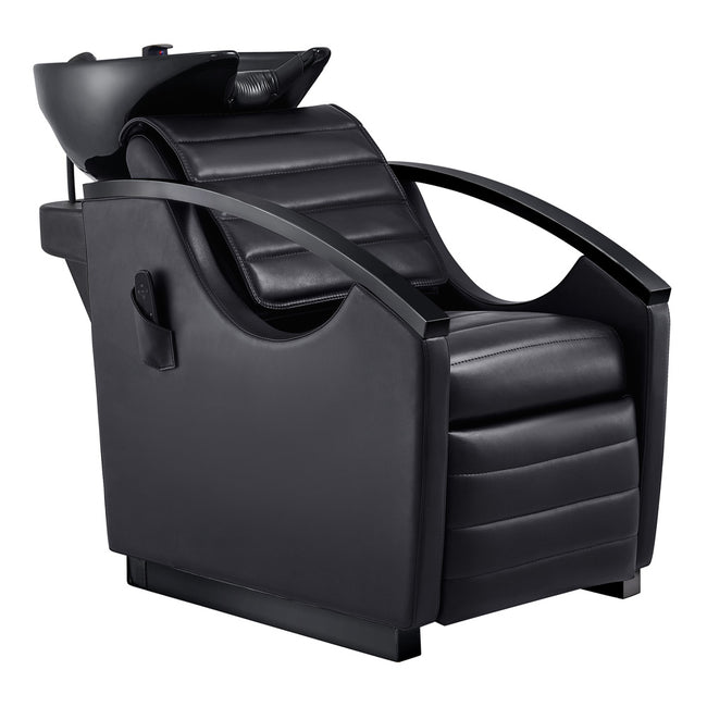 Unità di lavaggio elettrico per massaggi per salone di bellezza con vasca regolabile & Seat- Bella Titanium Black