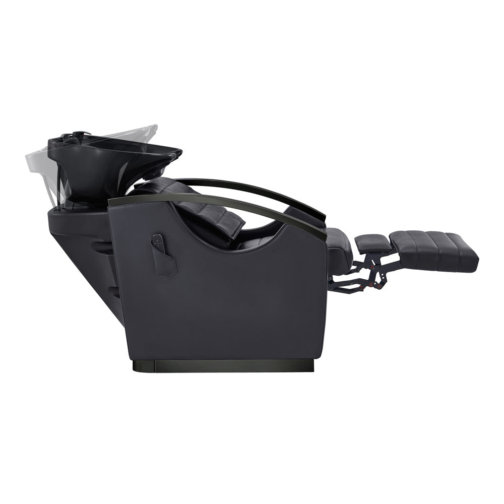 Unità di lavaggio elettrico per massaggi per salone di bellezza con vasca regolabile & Seat- Bella Titanium Black