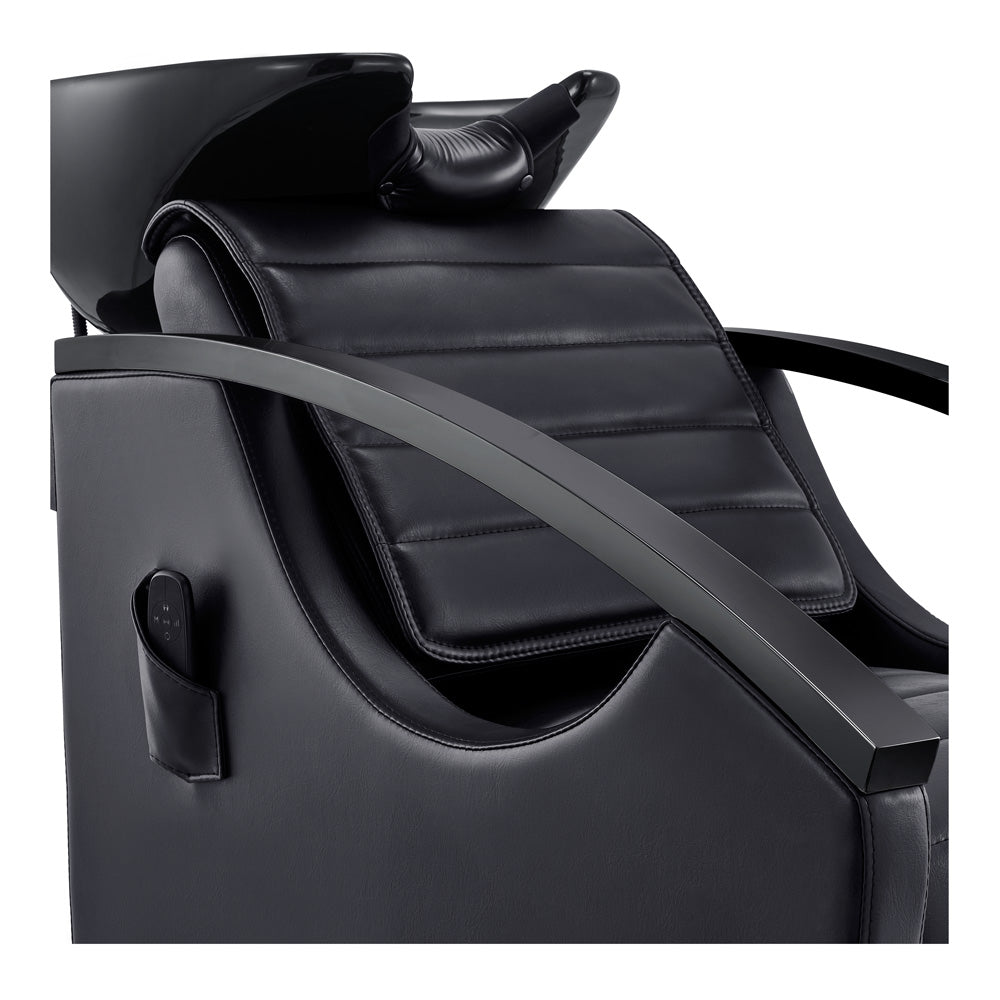 Unità di lavaggio elettrico per massaggi per salone di bellezza con vasca regolabile & Seat- Bella Titanium Black