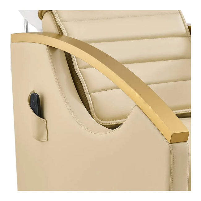 Beauty Salon Electrical Massage Backwash Unit with Adjustable Basin and Seat- Bella Gold Backwash DIR Store