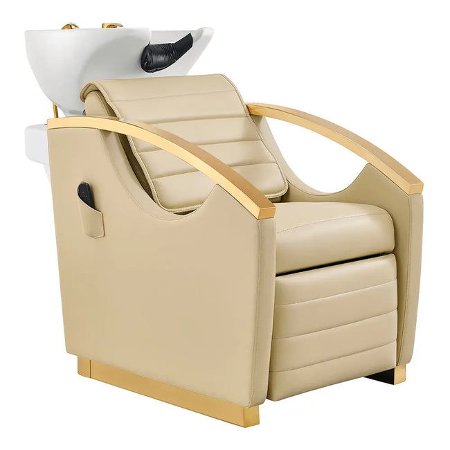Beauty Salon Electrical Massage Backwash Unit with Adjustable Basin and Seat- Bella Gold Backwash DIR Store
