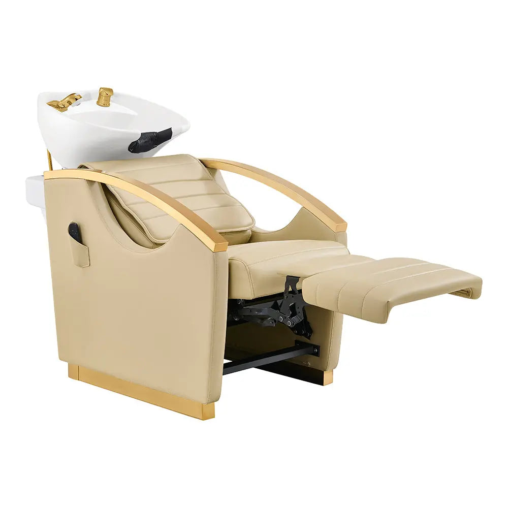 Beauty Salon Electrical Massage Backwash Unit with Adjustable Basin and Seat- Bella Gold Backwash DIR Store