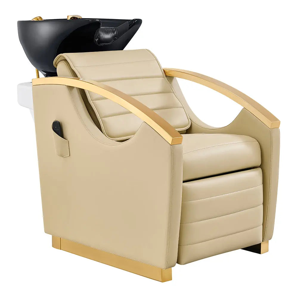 Beauty Salon Electrical Massage Backwash Unit with Adjustable Basin and Seat- Bella Gold Backwash DIR Store