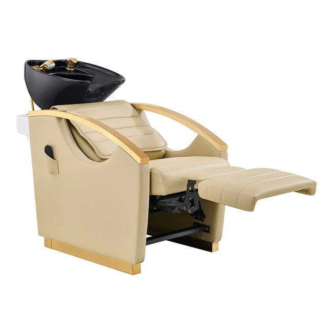 Beauty Salon Electrical Massage Backwash Unit with Adjustable Basin and Seat- Bella Gold Backwash DIR Store