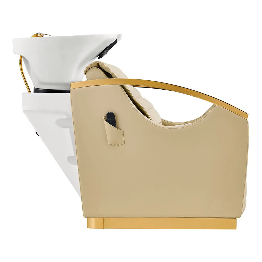 Beauty Salon Electrical Massage Backwash Unit with Adjustable Basin and Seat- Bella Gold Backwash DIR Store