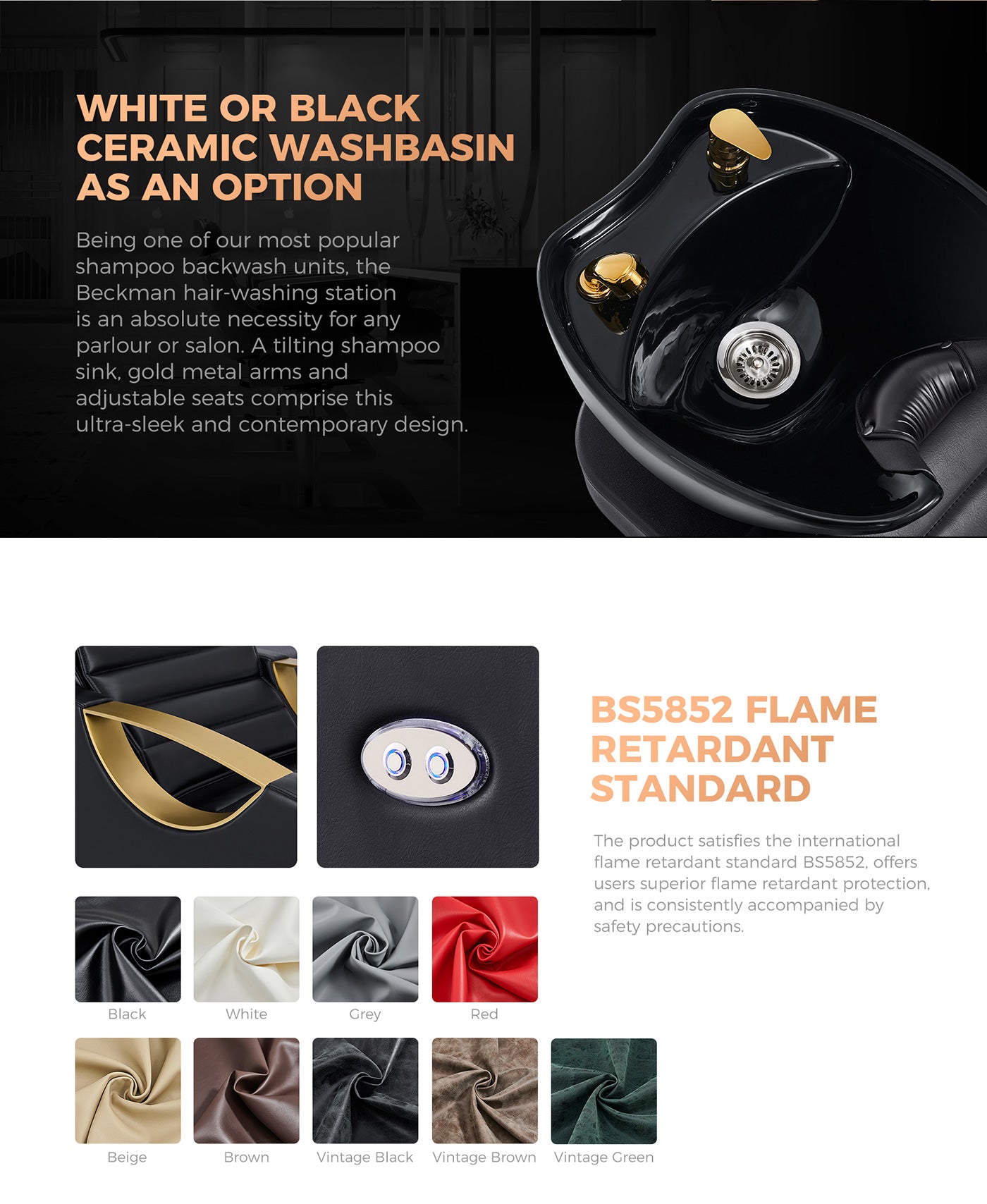 Unità di lavaggio per salone Gold con vasca - Estensione poggiagambe regolabile elettricamente - Victoria- detail - DIR Store