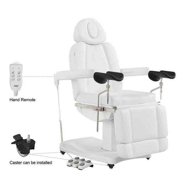 Gynecology Bed Chair with Leg Stirrups Support - Ink OB 3-Motors Examination Chair with Stirrups - DIR Store
