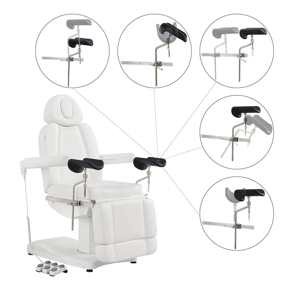 Gynecology Bed Chair with Leg Stirrups Support - Ink OB 3-Motors Examination Chair with Stirrups - DIR Store