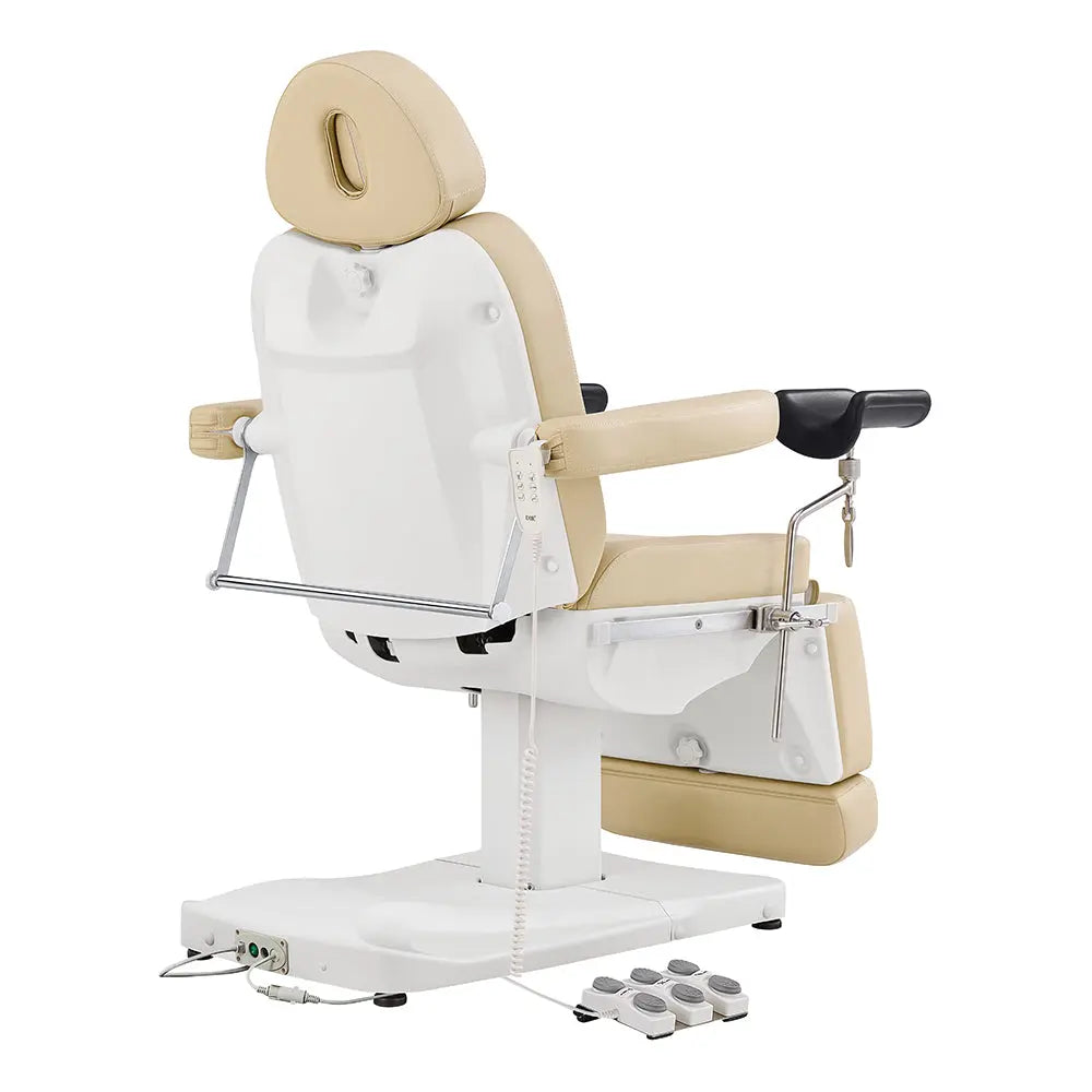 Gynecology Bed Chair with Leg Stirrups Support - Ink OB 3-Motors Examination Chair with Stirrups - DIR Store