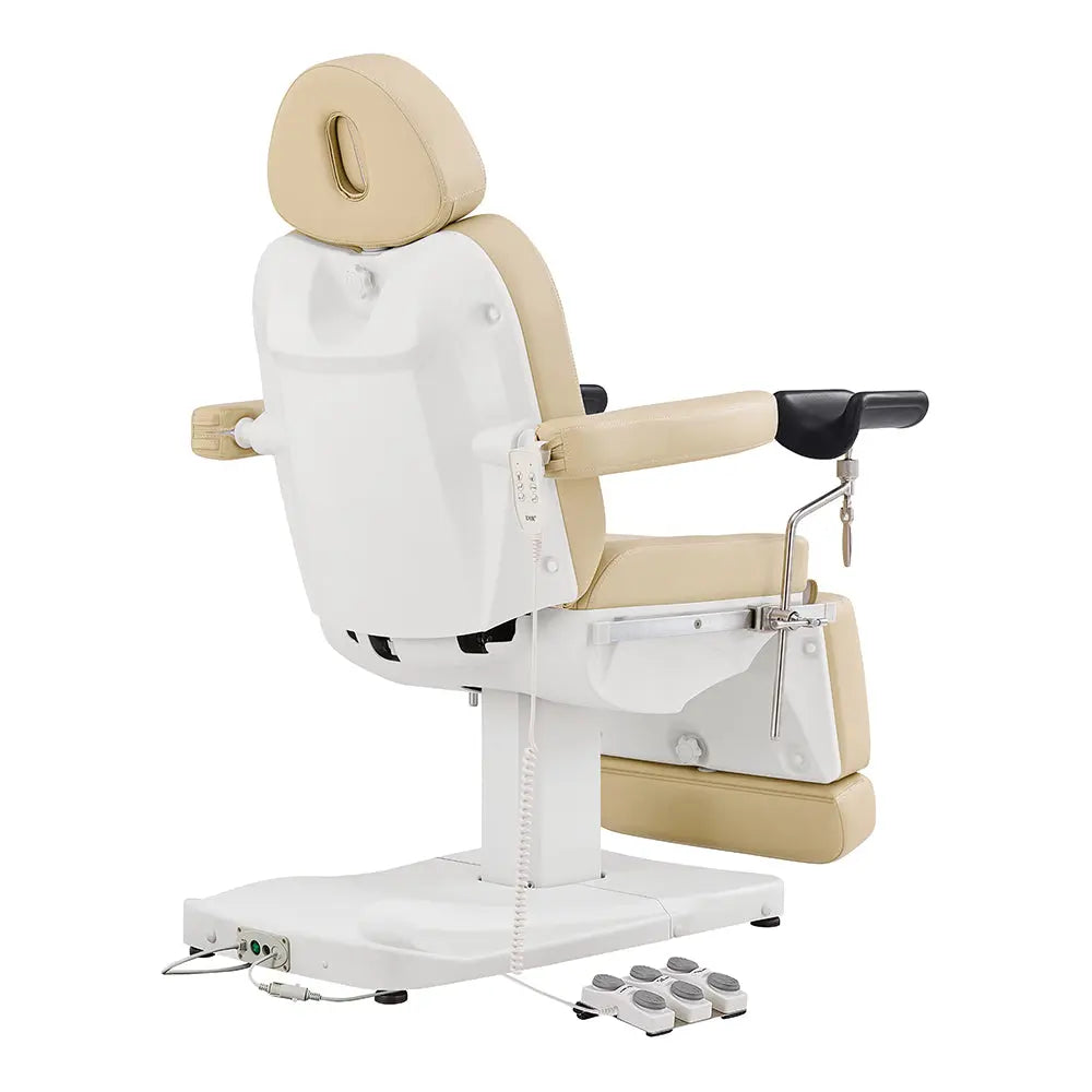 Gynecology Bed Chair with Leg Stirrups Support - Ink OB 3-Motors Examination Chair with Stirrups - DIR Store
