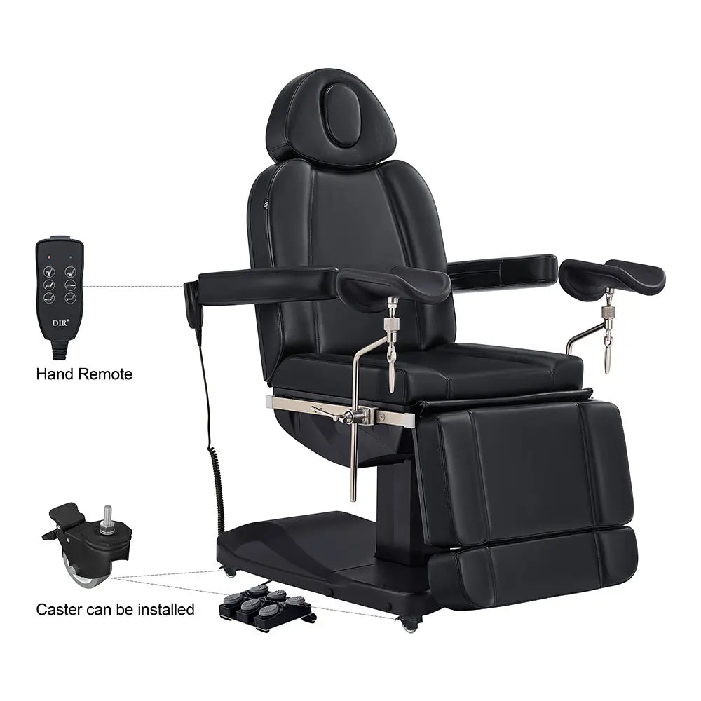 Gynecology Bed Chair with Leg Stirrups Support - Ink OB 3-Motors Examination Chair with Stirrups - DIR Store