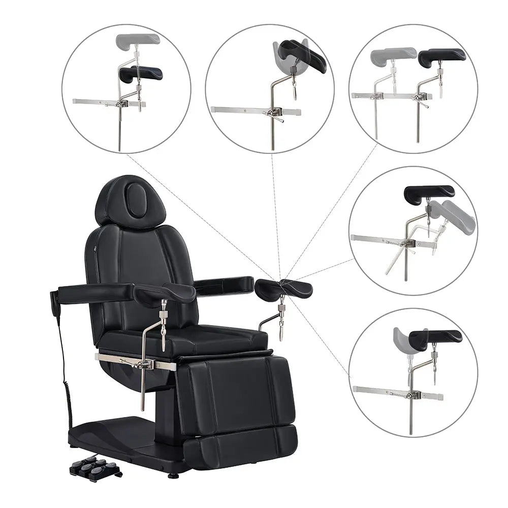 Gynecology Bed Chair with Leg Stirrups Support - Ink OB 3-Motors Examination Chair with Stirrups - DIR Store