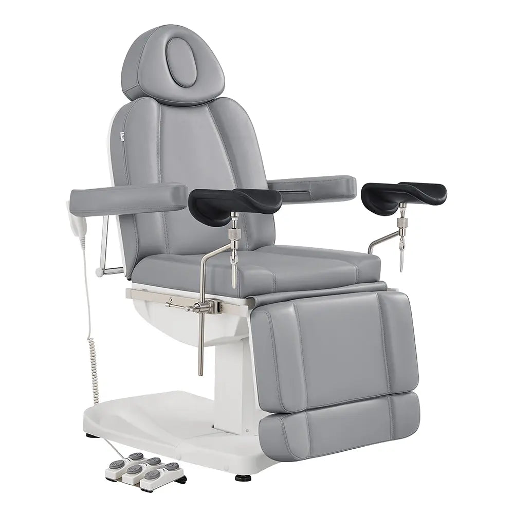 Gynecology Bed Chair with Leg Stirrups Support - Ink OB 3-Motors Examination Chair with Stirrups - DIR Store