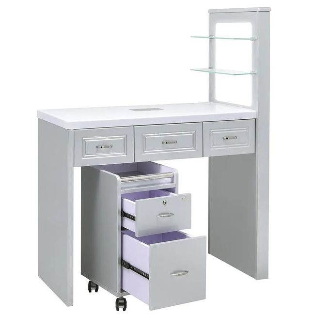 Manicure Table Quartz with Dust Extractor and LED Lighting - DIR Store
