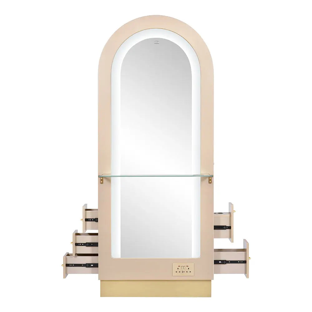 Milan II Single Side LED Beauty Salon Station - A Perfect Blend of Style and Functionality DIR Store