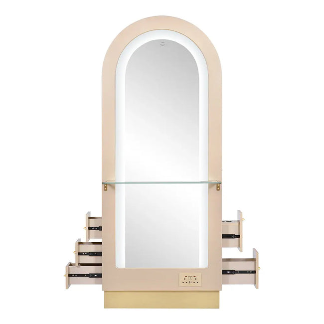 Milan II Single Side LED Beauty Salon Station - A Perfect Blend of Style and Functionality DIR Store