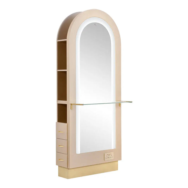 Milan II Single Side LED Beauty Salon Station - A Perfect Blend of Style and Functionality DIR Store