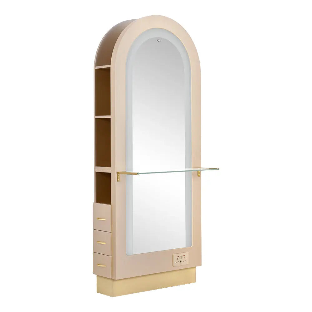 Milan II Single Side LED Beauty Salon Station - A Perfect Blend of Style and Functionality DIR Store