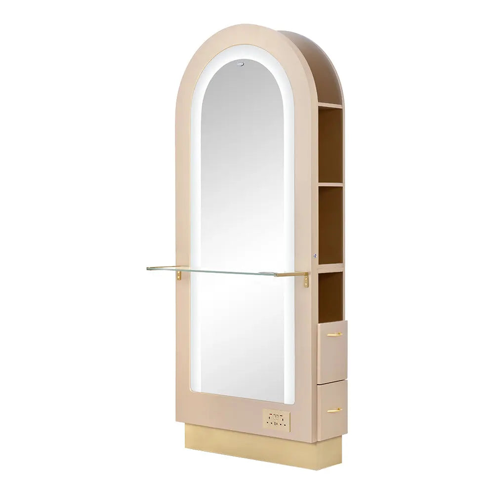 Milan II Single Side LED Beauty Salon Station - A Perfect Blend of Style and Functionality DIR Store