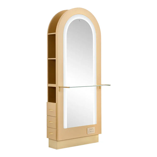 Milan II Single Side LED Beauty Salon Station - A Perfect Blend of Style and Functionality DIR Store