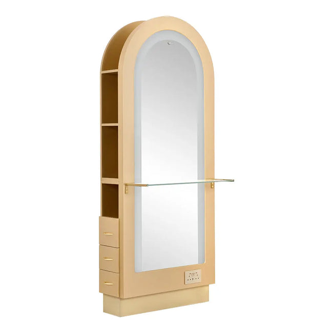 Milan II Single Side LED Beauty Salon Station - A Perfect Blend of Style and Functionality DIR Store