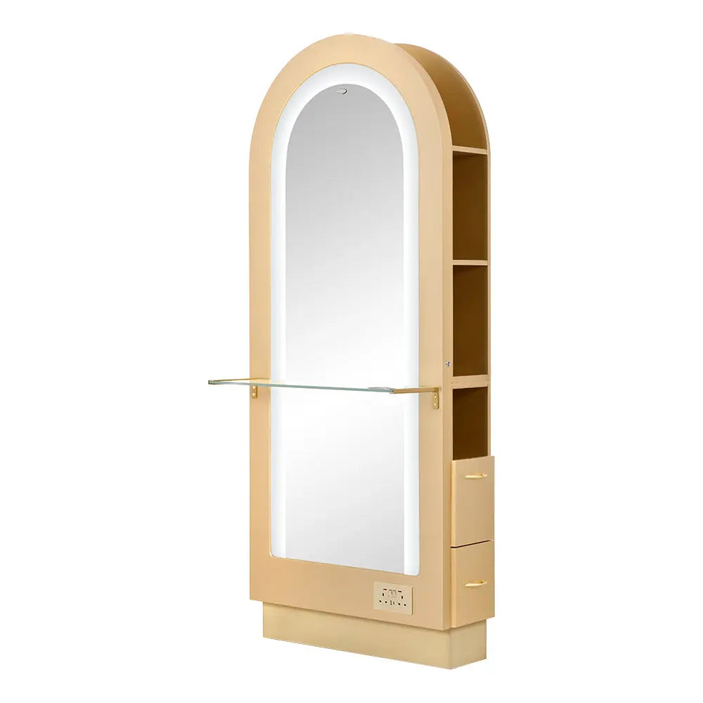 Milan II Single Side LED Beauty Salon Station - A Perfect Blend of Style and Functionality DIR Store