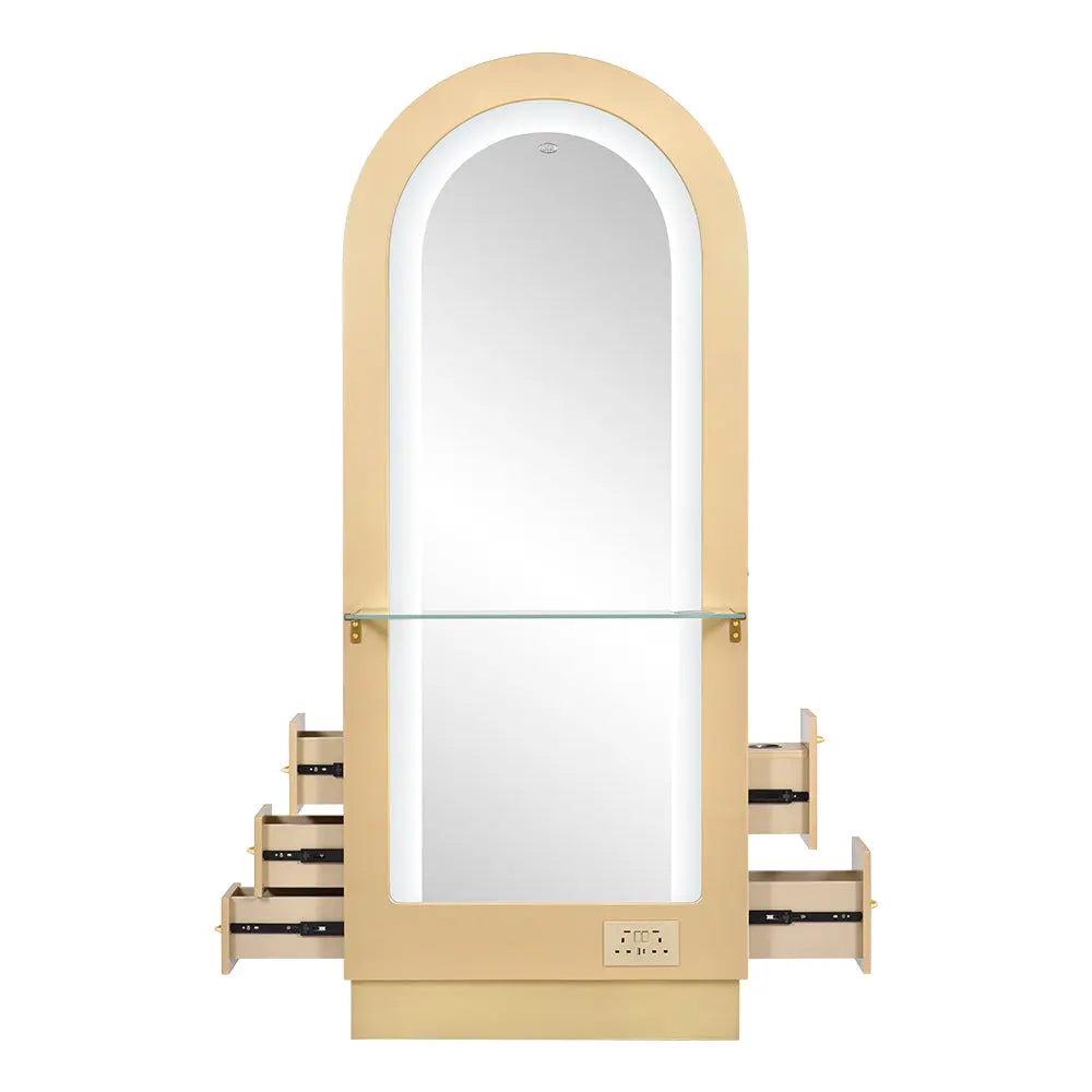 Milan II Single Side LED Beauty Salon Station - A Perfect Blend of Style and Functionality DIR Store