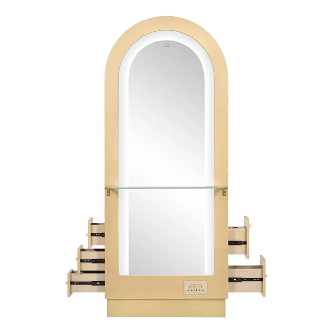 Milan II Single Side LED Beauty Salon Station - A Perfect Blend of Style and Functionality DIR Store