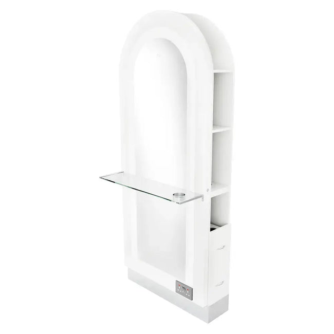 Milan II Single Side LED Beauty Salon Station - A Perfect Blend of Style and Functionality - DIR Store