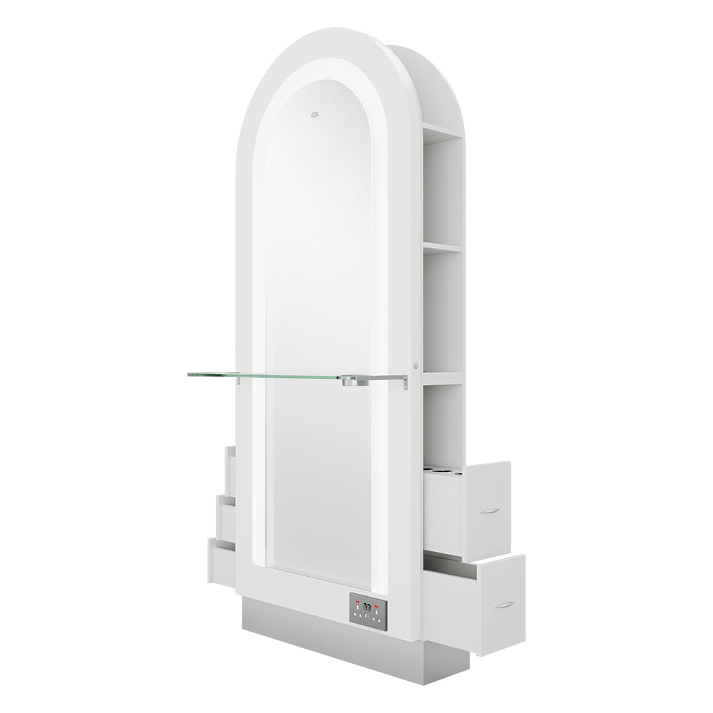 Milan Single Side LED Beauty Salon Station - A Perfect Blend of Style and Functionality DIR Store